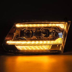 Ram 1500 Headlights - AlphaRex - PRO-Series Projector, Sequential Signal, Top/Middle DRL - Chrome - `09-`18