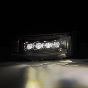 Dodge Ram 1500 Headlights - AlphaRex - NOVA LED Projector, Plank Style w/Activ Light/Seq Signal - Black - `02-`05