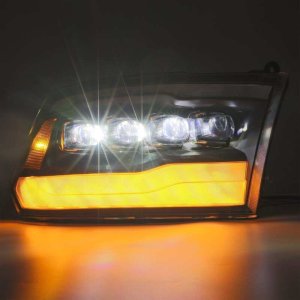 Dodge Ram 1500HD Headlights - AlphaRex - NOVA LED Projector - Gloss Black - `09-`18