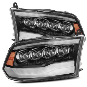 Dodge Ram 1500HD Headlights - AlphaRex - NOVA LED Projector - Gloss Black - `09-`18