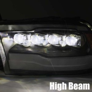 Dodge Ram 1500HD Headlights - AlphaRex - NOVA LED Projector - Gloss Black - `09-`18