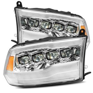 Dodge Ram 1500HD Headlights - AlphaRex - NOVA LED Projector - Chrome - `09-`18