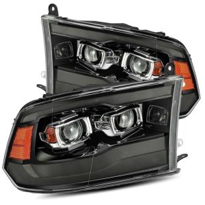 Dodge Ram 1500 Headlights - AlphaRex - PRO-Series Projector Plank Style with Sequential Signal, Smoked DRL - Black - `09-`18