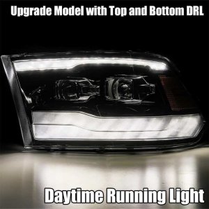 Dodge Ram 1500HD Headlights - AlphaRex - PRO-Series Projector Plank Style - Chrome - `09-`18