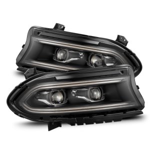 Dodge Charger Headlights - AlphaRex - LUXX-Series LED Projector - Black - `15-`23