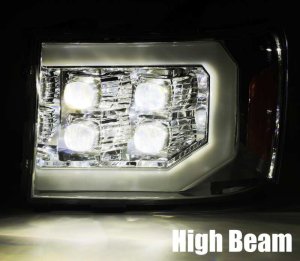 GMC 2500HD Headlights - AlphaRex - NOVA LED Proj Plank Style - Matte Black - `07-`14