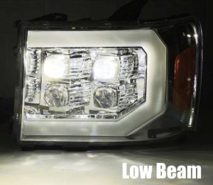 GMC 2500HD Headlights - AlphaRex - NOVA LED Proj Plank Style - Matte Black - `07-`14