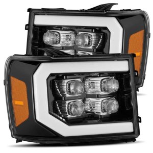 GMC 1500HD Headlights - AlphaRex - NOVA LED - Jet Black - `07-`13