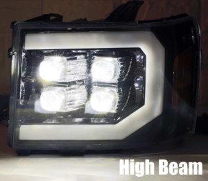 GMC 1500HD Headlights - AlphaRex - NOVA LED - Jet Black - `07-`13