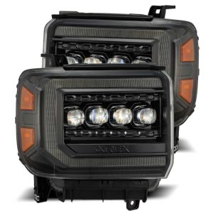 GMC Sierra Headlights - AlphaRex - NOVA LED Projector - Alpha Black - `14-`18