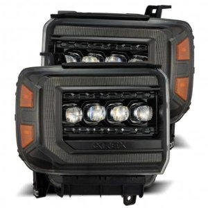 GMC Sierra Headlights - AlphaRex - NOVA LED Projector - Alpha Black - `14-`18