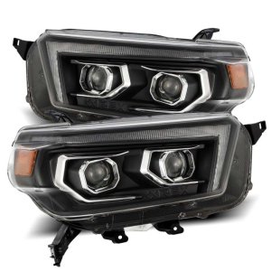 Toyota 4Runner Headlights - AlphaRex - PRO-Series Projector Plank Style w/Seq Signal/DRL - Black - `10-`13