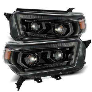 Toyota 4Runner Headlights - AlphaRex - LUXX LED Projector Plank Style w/ Sequential Signal/DRL - Alpha Black - `10-`13