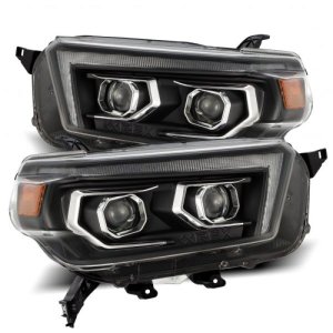 Toyota 4Runner Headlights - AlphaRex - LUXX LED Proj Plank Style w/Seq Signal/DRL - Black - `10-`13