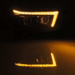 Toyota 4Runner Headlights - AlphaRex - LUXX LED Proj Plank Style w/Seq Signal/DRL - Black - `10-`13