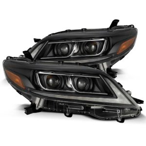 Toyota Sienna Headlights - AlphaRex - LUXX Series, Plank Style, Sequential Signal/DRL - Black - `11-`21