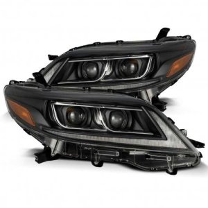 Toyota Sienna Headlights - AlphaRex - LUXX Series, Plank Style, Sequential Signal/DRL - Black - `11-`21
