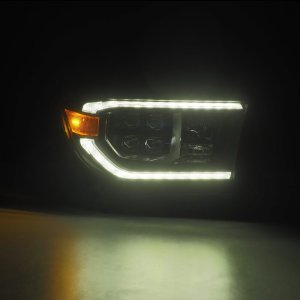 Toyota Tundra Headlights - AlphaRex - NOVA LED Projector w/Active Light Sequence Signal + DRL - Black - `07-`13