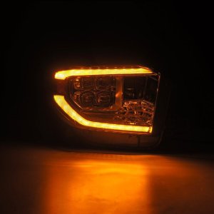 Toyota Tundra Headlights - AlphaRex - NOVA LED Proj HL w/Active Light & Sequential Signal + Switchback DRL - Chrome - `14-`21
