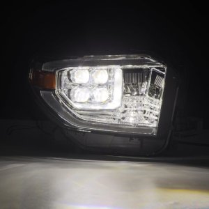 Toyota Tundra Headlights - AlphaRex - NOVA LED Proj HL w/Active Light & Sequential Signal + Switchback DRL - Chrome - `14-`21