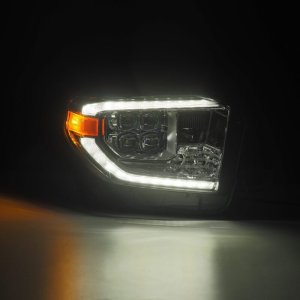 Toyota Tundra Headlights - AlphaRex - NOVA LED Proj HL w/Active Light & Sequential Signal + Switchback DRL - Chrome - `14-`21