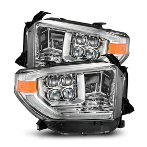 Toyota Tundra Headlights - AlphaRex - NOVA LED Proj HL w/Active Light & Sequential Signal + Switchback DRL - Chrome - `14-`21