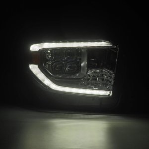 Toyota Tundra Headlights - AlphaRex - NOVA LED Proj HL w/Active Light & Sequential Signal + Switchback DRL - Chrome - `14-`21