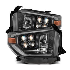 Toyota Tundra Headlights - AlphaRex - NOVA-Series with Active Light & Sequential Signal + DRL - Alpha-Black - `14-`21