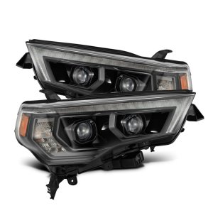 Toyota 4Runner Headlights - AlphaRex - LUXX LED Proj Headlights with Active Light/Sequential Signal/DRL - Black - `14-`20