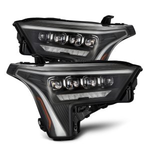 Toyota Tundra Headlights - AlphaRex - NOVA-Series w/Amber DRL - Black - `22-`23