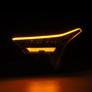 Toyota Tundra Headlights - AlphaRex - NOVA-Series w/Amber DRL - Black - `22-`23