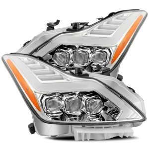 Infiniti G37 Headlights - AlphaRex - NOVA LED Proj with Activ Light/Seq Signal/DRL - Chrome - `08-`13