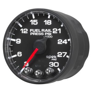 Dodge Cummins Fuel Pressure Gauge - AutoMeter - Spek-Pro 2 1/16in 30Kpsi Stepper Motor - Black - `03-`08