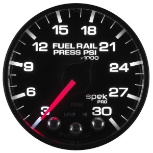 Dodge Cummins Fuel Pressure Gauge - AutoMeter - Spek-Pro 2 1/16in 30Kpsi Stepper Motor - Black - `03-`08