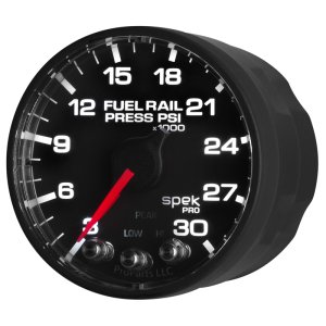 Dodge Cummins Fuel Pressure Gauge - AutoMeter - Spek-Pro 2 1/16in 30Kpsi Stepper Motor - Black - `03-`08