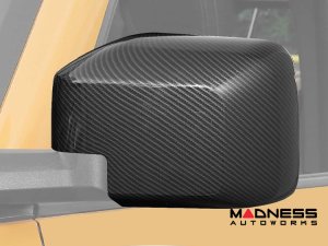 Ford Bronco Rear View Mirror Cover Set - Matte Carbon Fiber Finish - w/o 360 camera Ford Bronco Rear View Mirror Cover Set - Matte Carbon Fiber Finish - w/o 360 camera