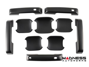 Ford Bronco Door Handle Cover Kit - 4 Door Handle Covers + Door Bowl Inserts - Gloss Black - Keyless Entry Version