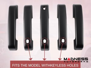 Ford Bronco Door Handle Cover Kit - 4 Door Handle Covers + Door Bowl Inserts - Gloss Black - Keyless Entry Version