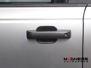  Ford Bronco Door Handle Cover Kit - 4 Door Handle Covers + 4 Door Bowl Inserts - Matte Carbon Fiber - 10 PCS - w/ Keyless Entry 