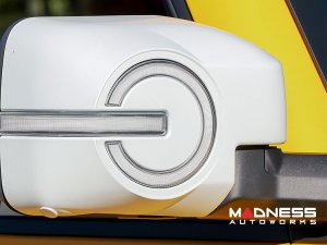 Ford Bronco Rear Mirror Cover - LED Gloss White