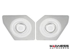 Ford Bronco Rear Speaker Pod Grille Covers - Silver Ford Bronco Rear Speaker Pod Grille Covers - Silver