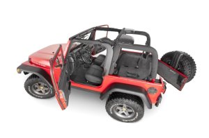 Jeep TJ Truck Bed Liner Kit - Front + Rear - BedRug - 3pc Floor Kit with Center Console and Heat Shields - `97-`06