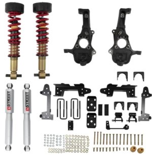 Chevrolet Silverado 1500 Coilover Suspension Kit - Front + Rear - Belltech - Height Adjustable + Street Performance - `19-`24