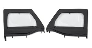 Jeep Wrangler JL Upper Fabric Doors - Front - Bestop - Element Upper Doors - Black Diamond - `18-`26