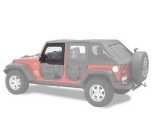 Jeep Wrangler JK Upper Doors - Front - Bestop - Element - Black Twill - `07-`18
