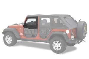 Jeep Wrangler JK Upper Fabric Half Doors - Front - Bestop - Element Upper - Black Diamond - `07-`18