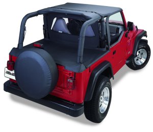 Jeep Wrangler TJ Bikini Top - Bestop - Header Targa - Black Diamond - `03-`06