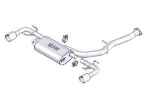 Mazda RX 8 Performance Exhaust - Borla - Cat Back, Single Rear Exit, Round Rolled Angle-Cut - `03-`09