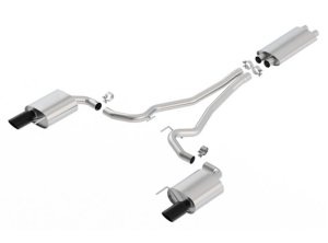 Ford Mustang Performance Exhaust - Rear - Borla - Cat Back - Bright Chrome - `15-`17