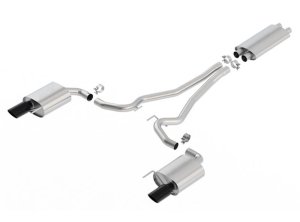 Ford Mustang Performance Exhaust - Rear - Borla - Cat Back - Bright Chrome - `15-`17
